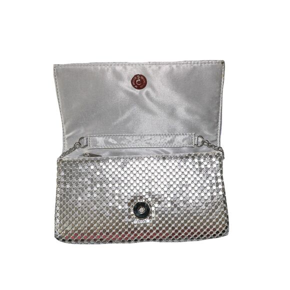 Vintage Jessica McClintok Chainmail Metal Clutch Purse Wedding Bridal Bag